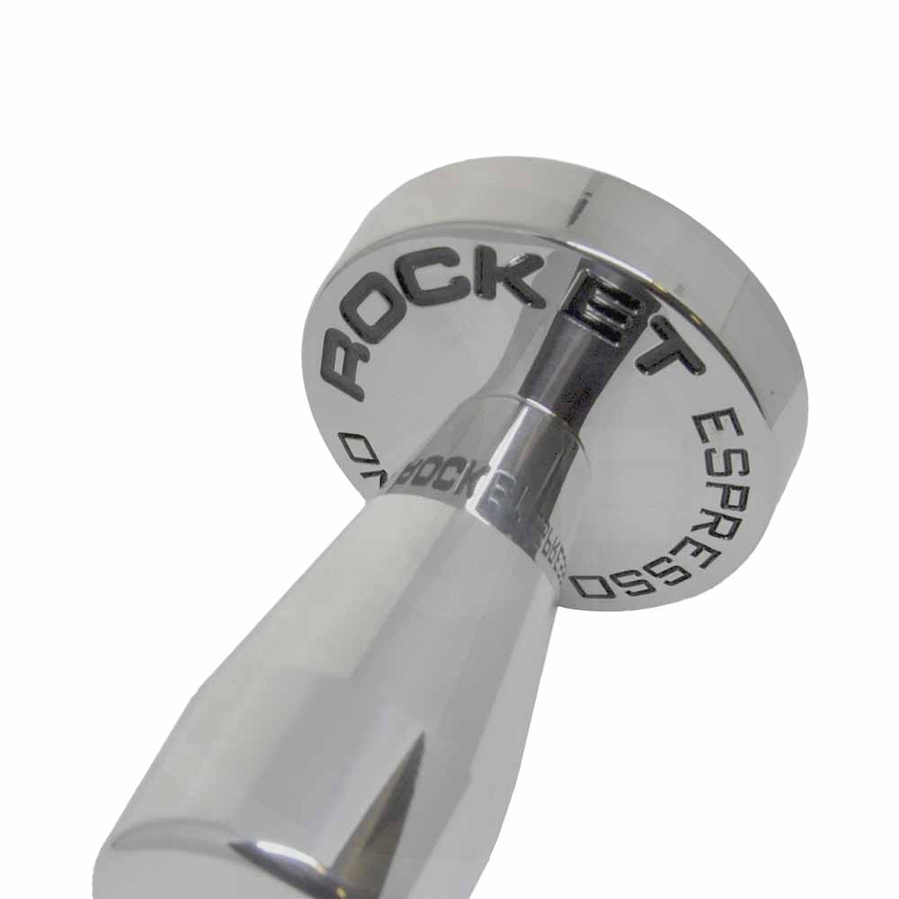 Originele Rocket tamper hoogglans RVS met Rocket logo