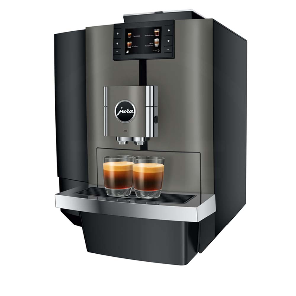 15544 JURA X4 Dark Inox maakt 2 espresso in 1 x