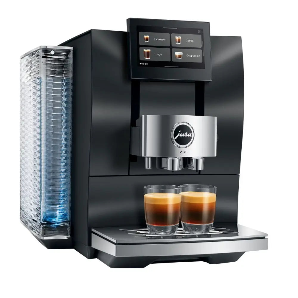 De JURA Z10 met verlicht waterreservoir en 2 espressi