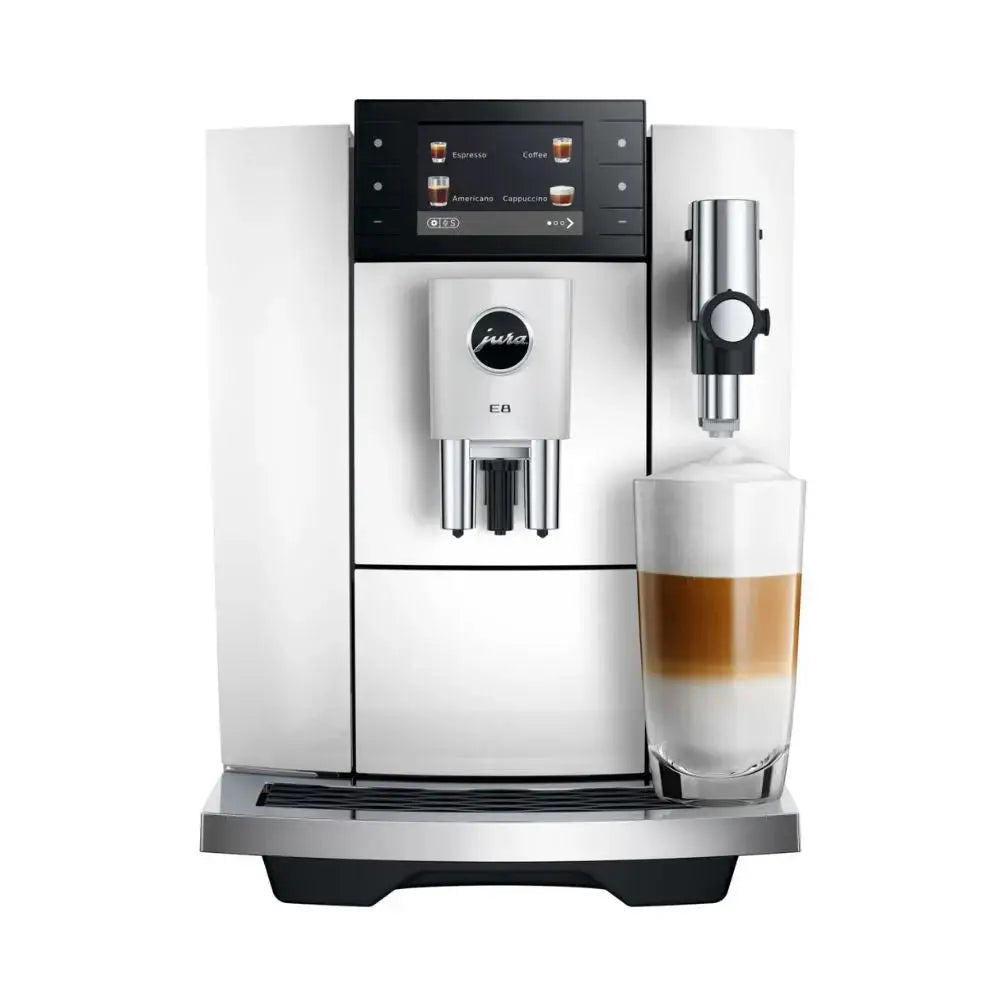 JURA E8 [ED] Piano White Latte | The Coffee Factory (TCF)