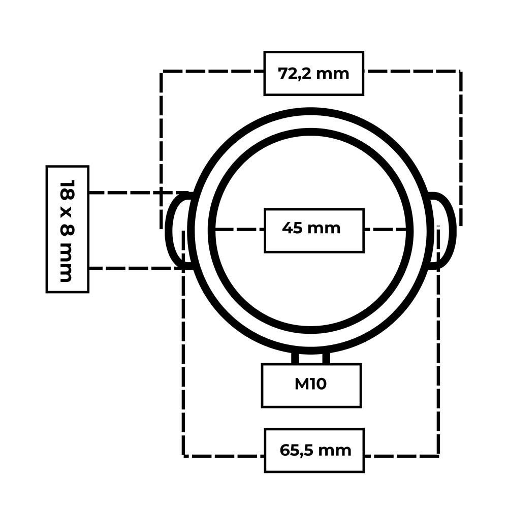 Maatvoering Quick Mill filterdrager E.S.E. voor pads