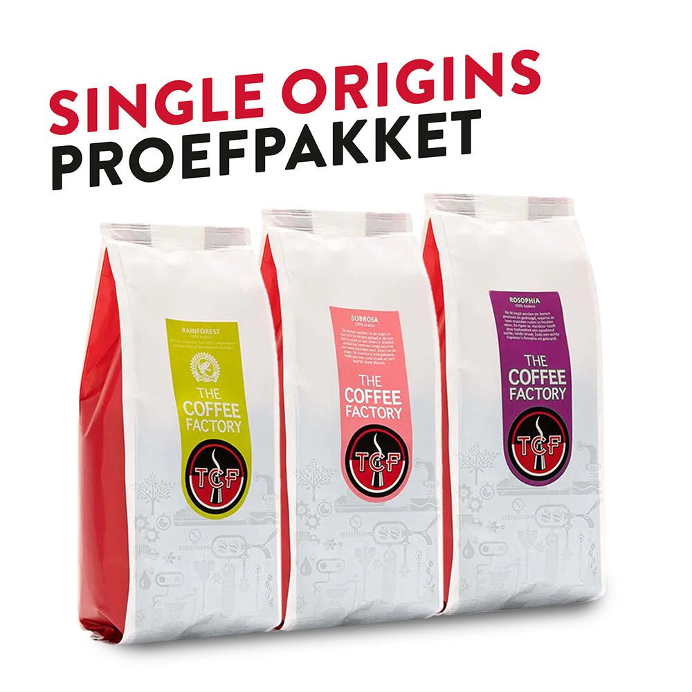 Proefpakket koffiebonen 'Single Origins' The Coffee Factory (TCF)